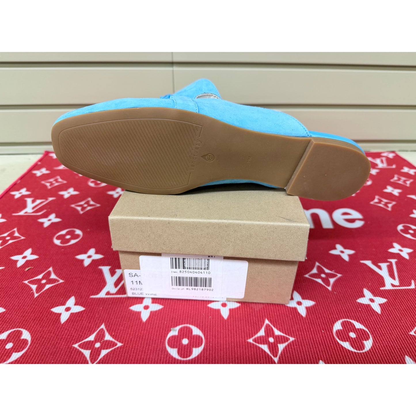 Sanctuary Bigtime 2.0 Women’s Blue Leather Slippers Mules Suede Size 11 New!