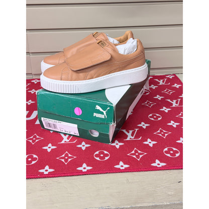 Puma Basket Platform Strap Women’s Apple Cinnamon Tan Leather Size 8 New!