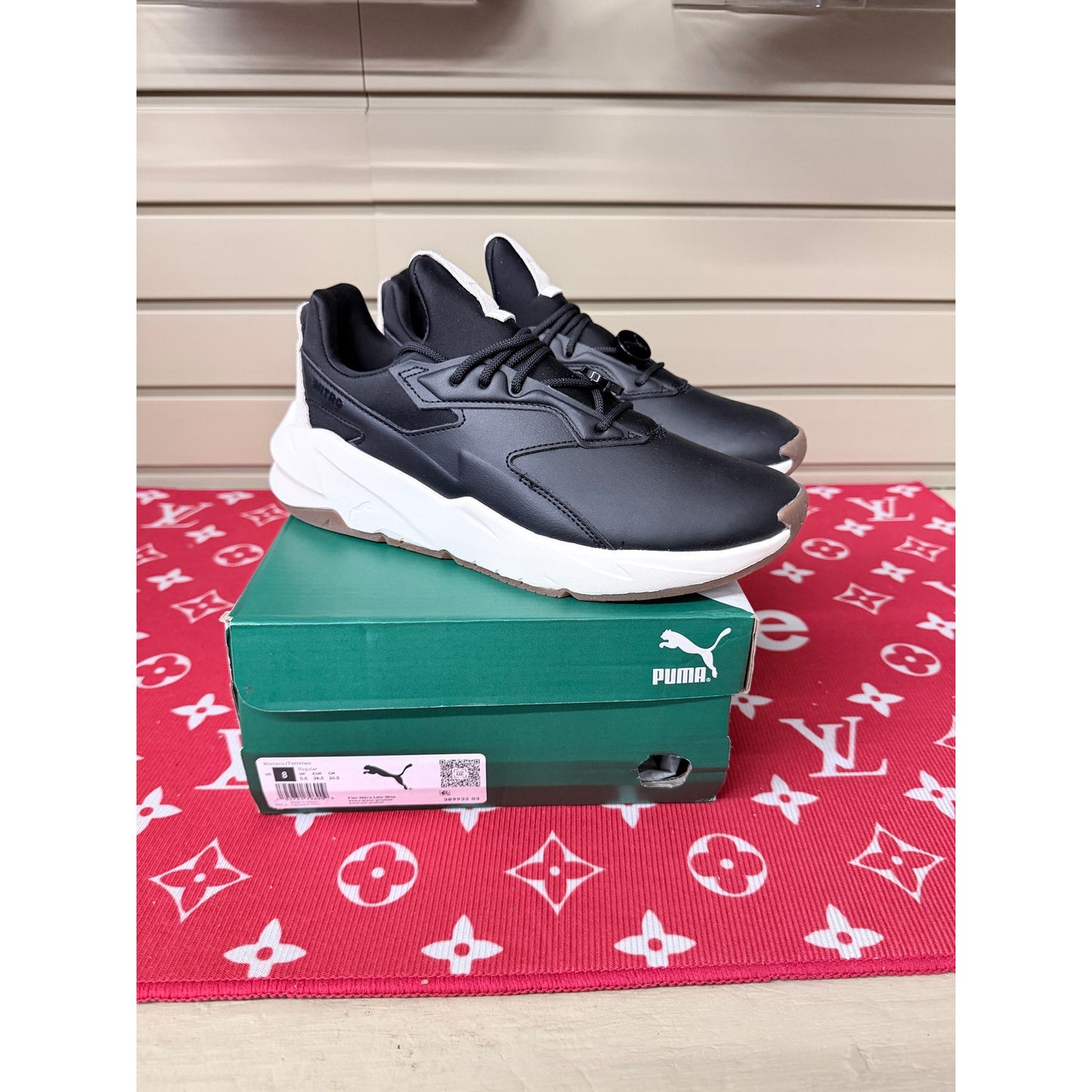 Puma Fier Nitro Women’s Black Leather Size 8 New!