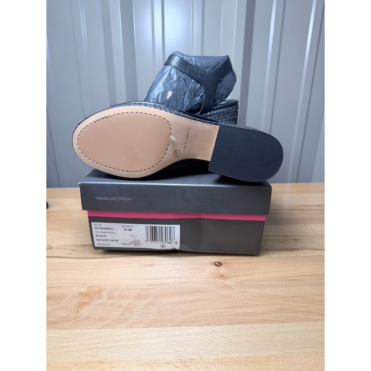 Vince Camuto Ranneli Women’s Black Wedge Size 9.5 New!