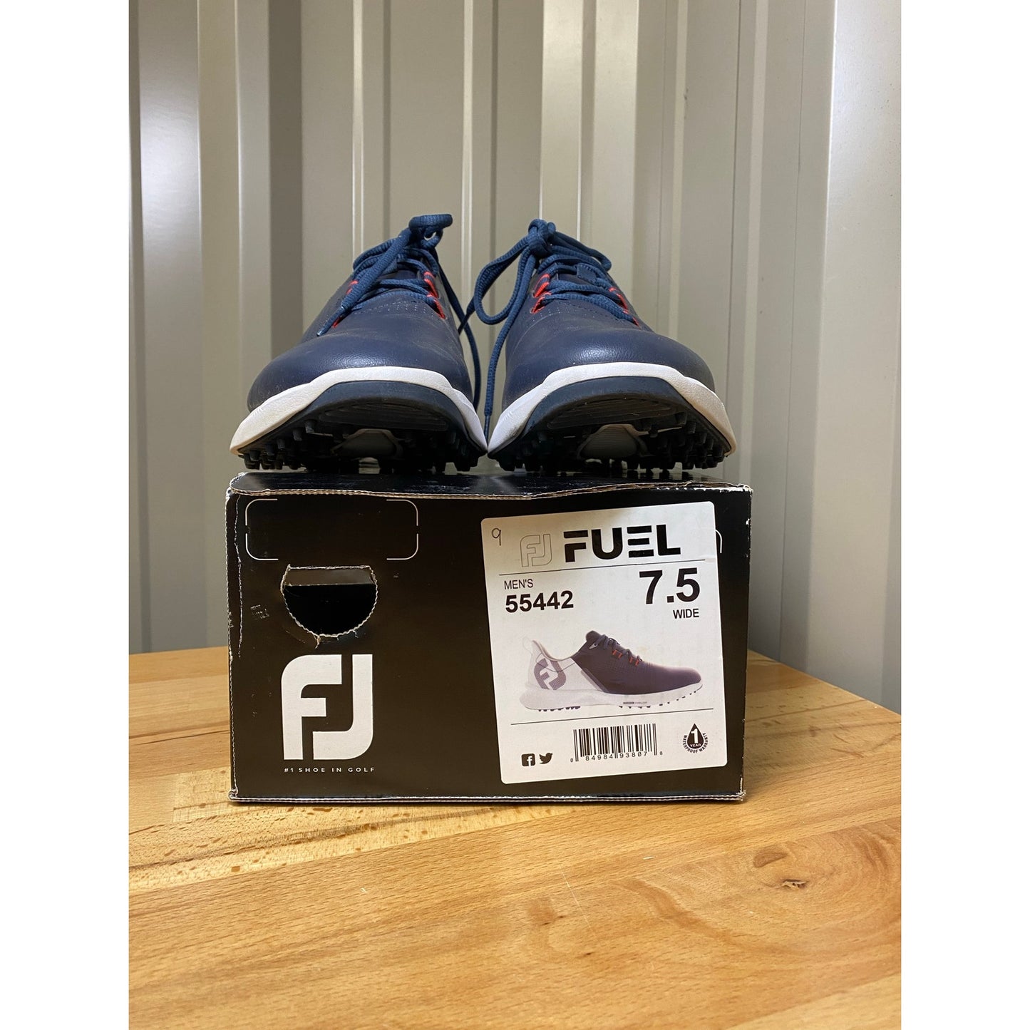 Foot Joy Fuel Men's Size 7.5 Wide Navy/White Golf Shoe