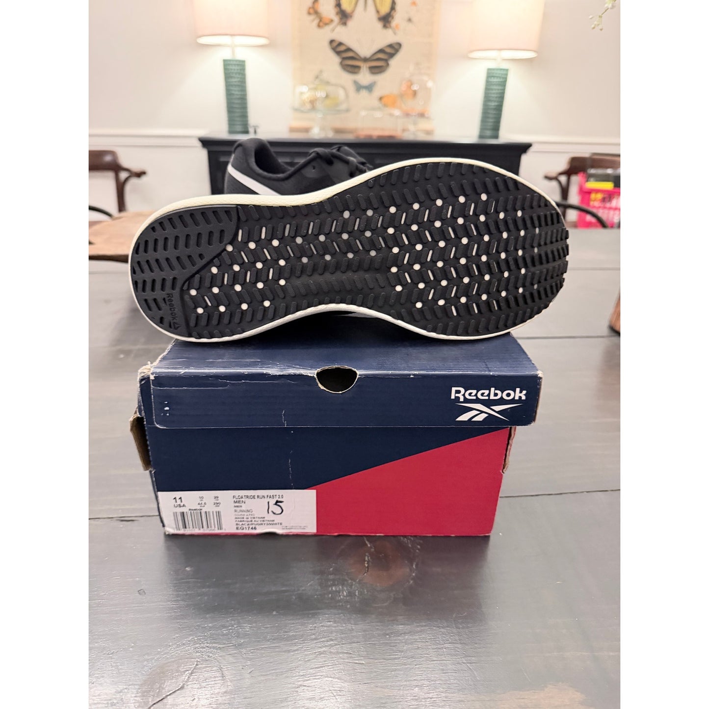 Reebok Floatride Run Fast 2.0 Men’s Black / Gray / White Sis 11 New!