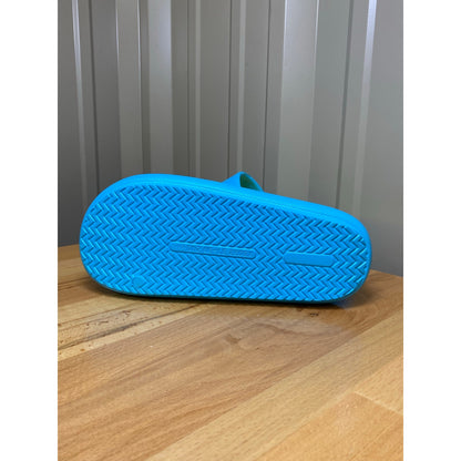Beach Slides by J/Slides Turquoise/Yellow EVA Squish Women's Size 7 New!