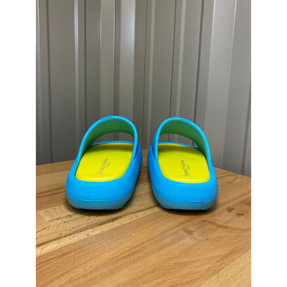 Beach Slides by J/Slides Turquoise/Yellow EVA Squish Women's Size 7 New!
