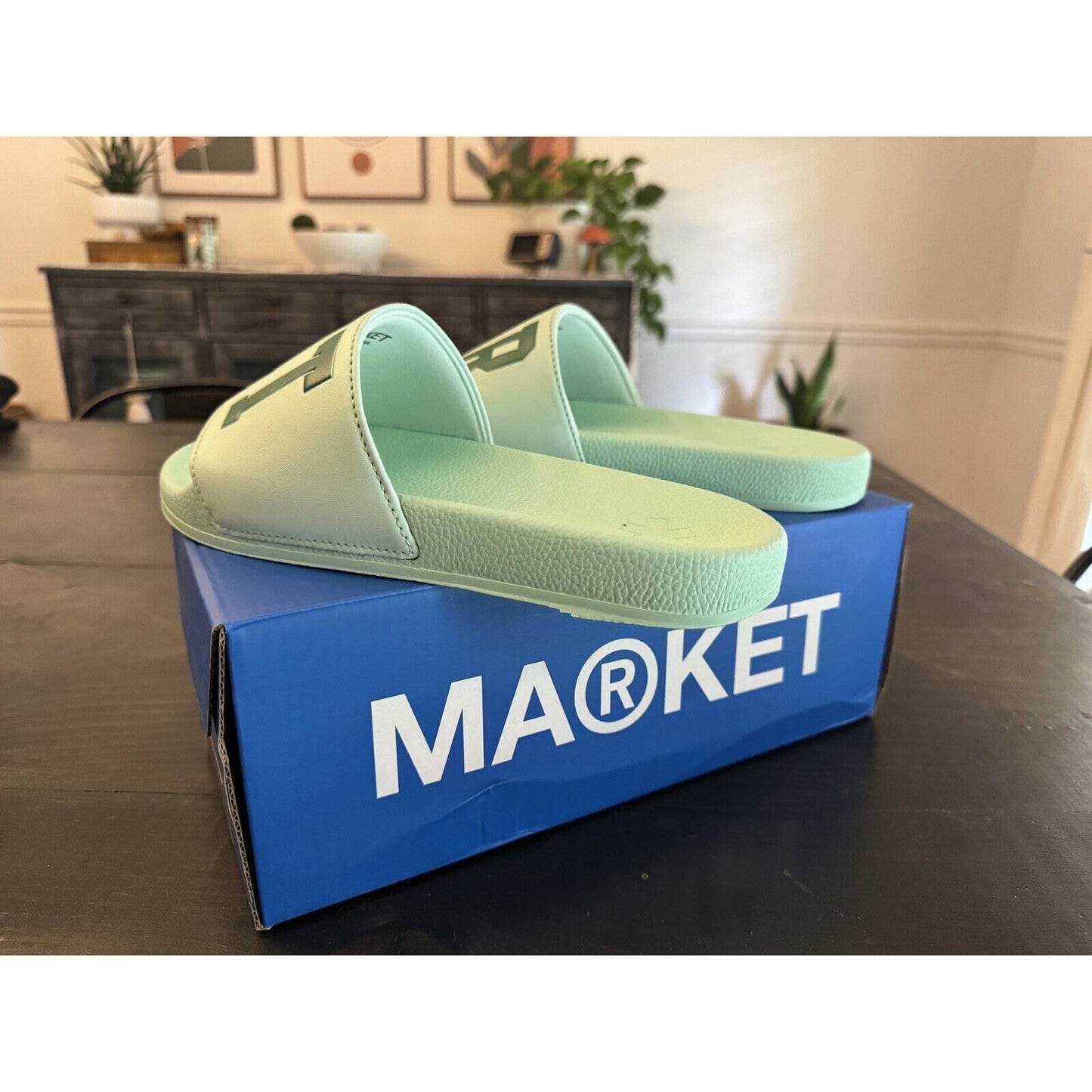 Market Men's Size 9 Women's Size 10. 5 Standard Slide Sandals Sage New In Box