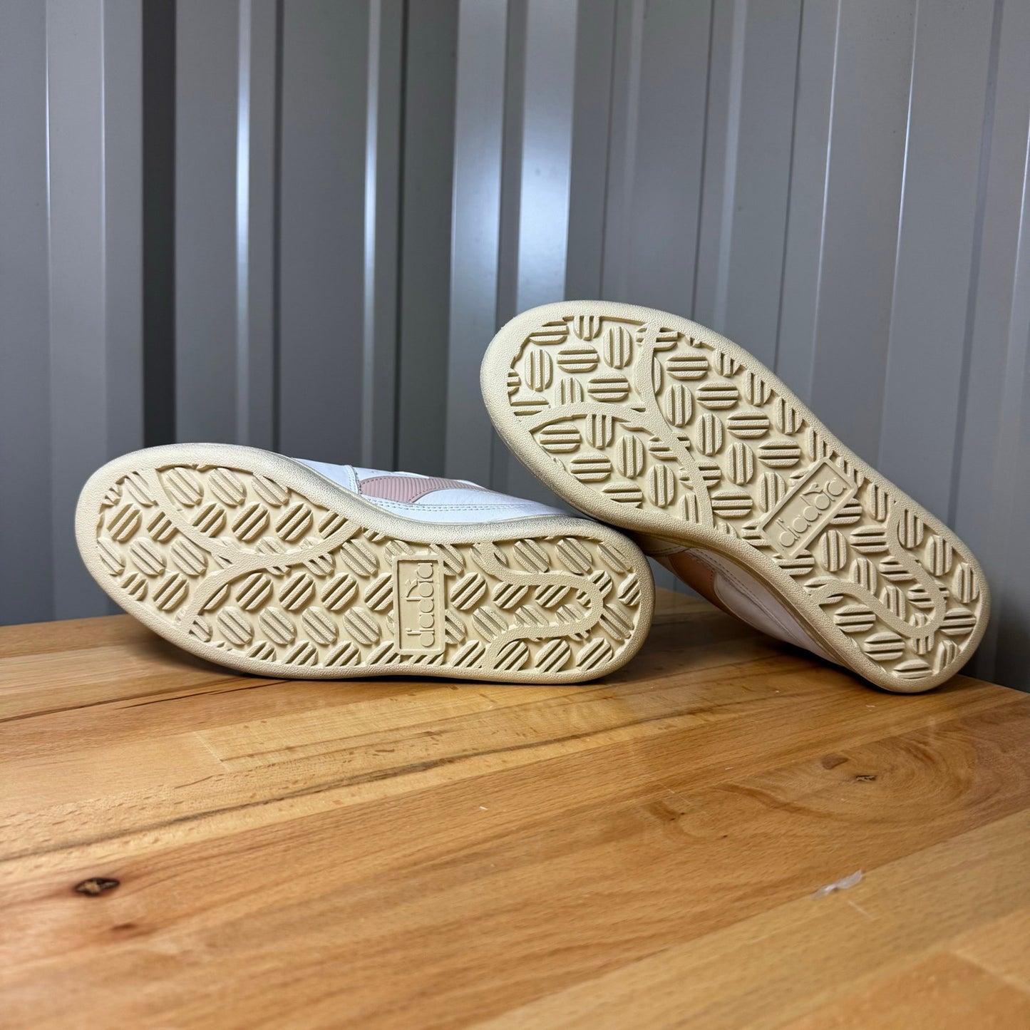 Diadora Heritage MI Basket Low White Pink Leather Sneakers Women's 7