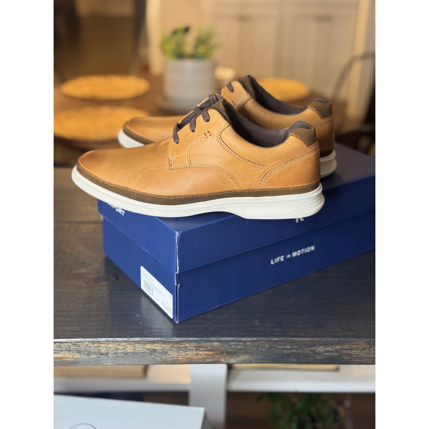 Rockport Dressports 2 GO PT Caramel Men’s Oxford Size 7.5 Wide New!