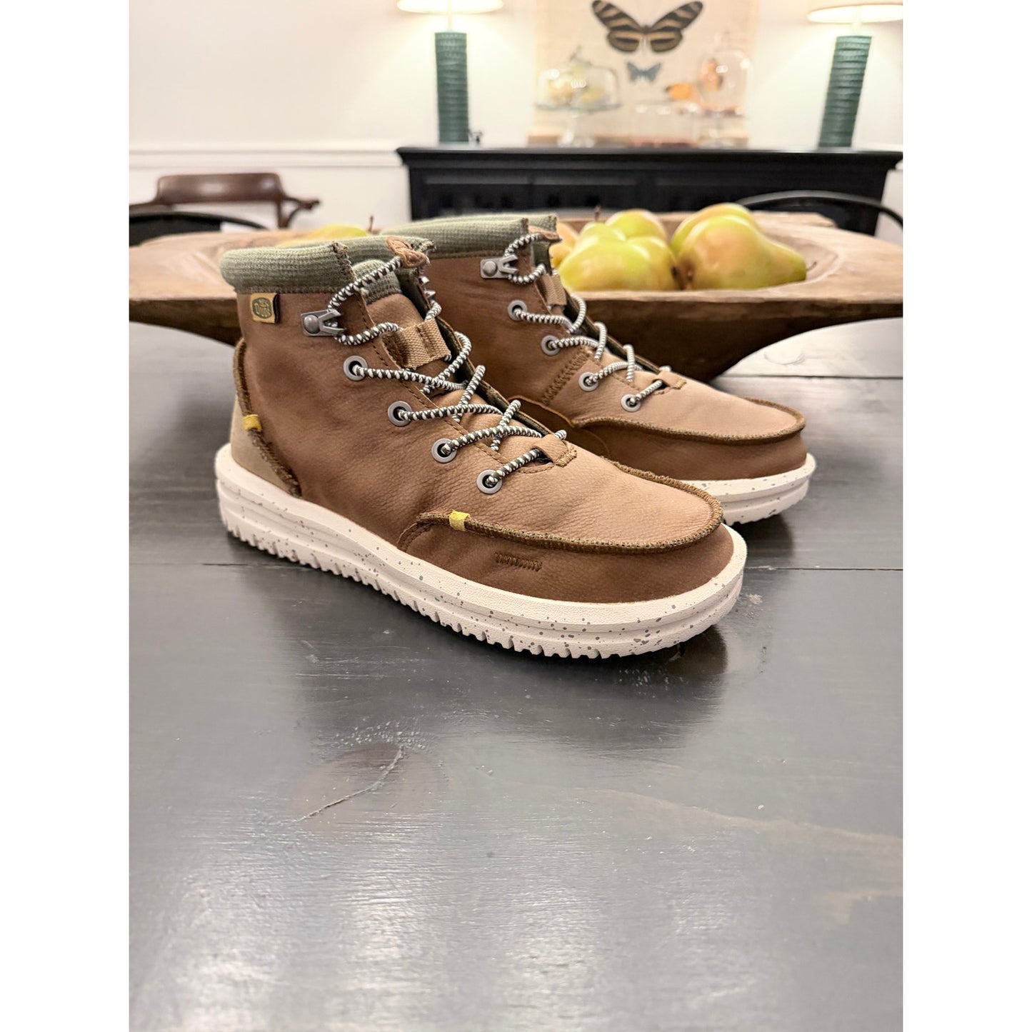 Hey Dude Bradley Youth Walnut Brown Boots Size 5y New!
