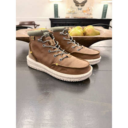 Hey Dude Bradley Youth Walnut Brown Boots Size 5y New!