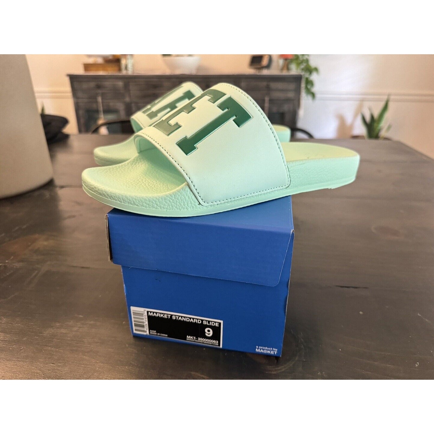 Market Men's Size 9 Women's Size 10. 5 Standard Slide Sandals Sage New In Box