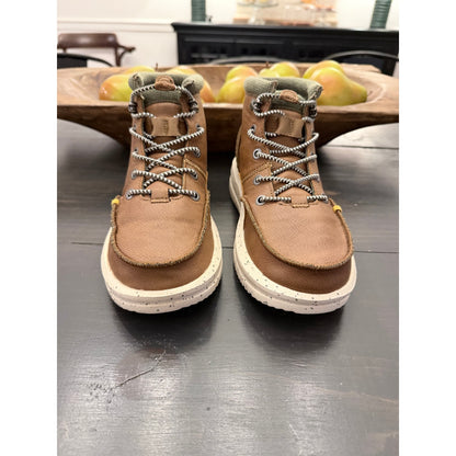 Hey Dude Bradley Youth Walnut Brown Boots Size 5y New!