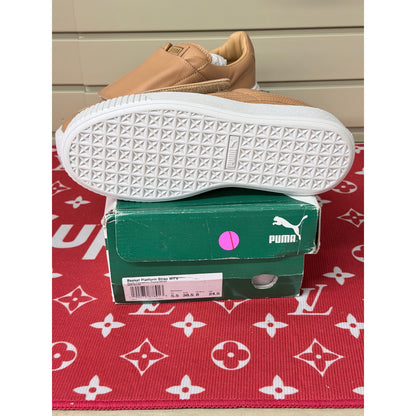 Puma Basket Platform Strap Women’s Apple Cinnamon Tan Leather Size 8 New!
