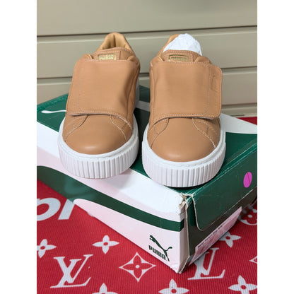 Puma Basket Platform Strap Women’s Apple Cinnamon Tan Leather Size 8 New!