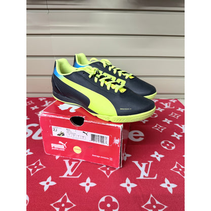 Puma evoSPEED 4.2 IT Men’s Indoor Soccer Black / Yellow / Blue Size 7