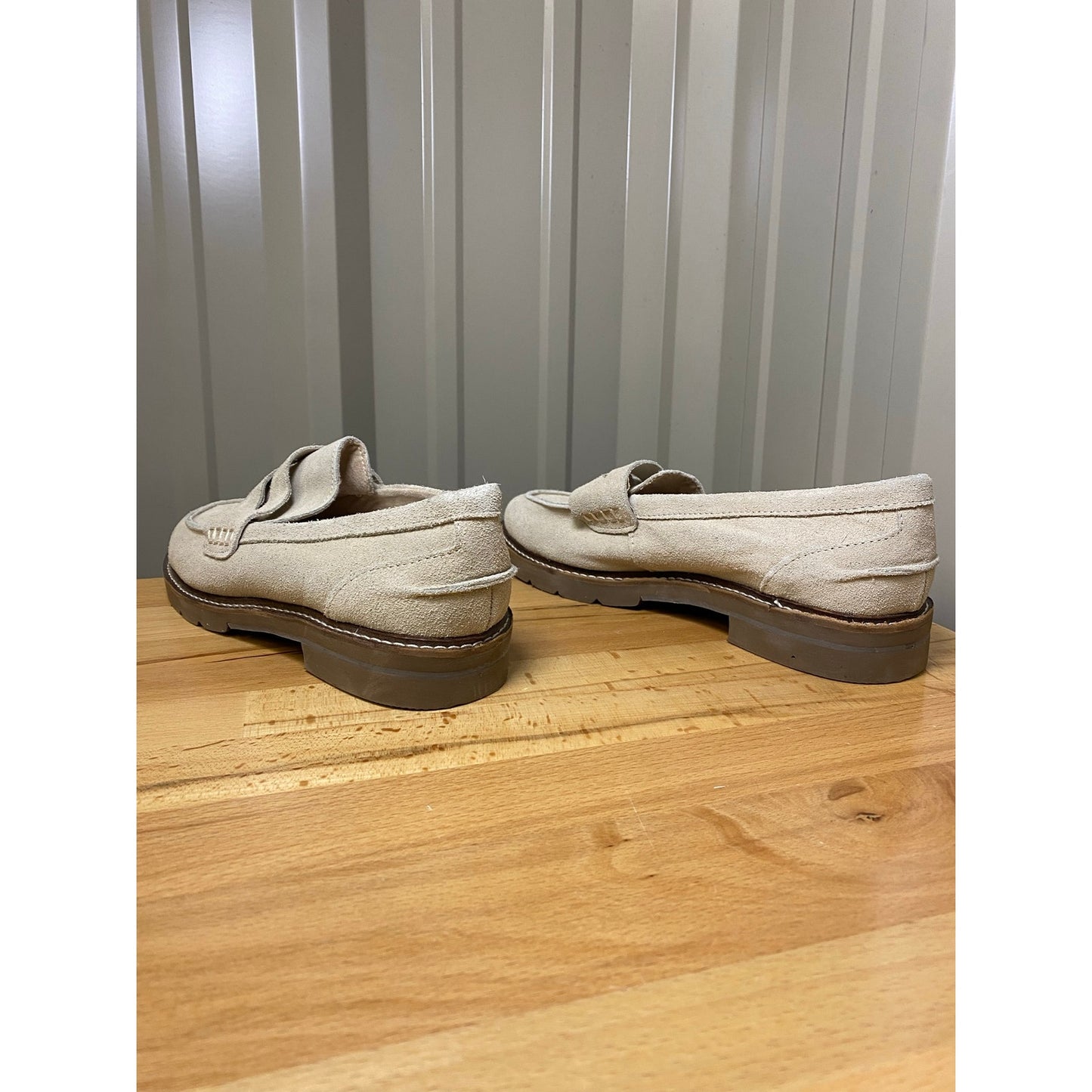 Anne Klein Emmylou Loafer Flats Beige Suede Women's Size 9