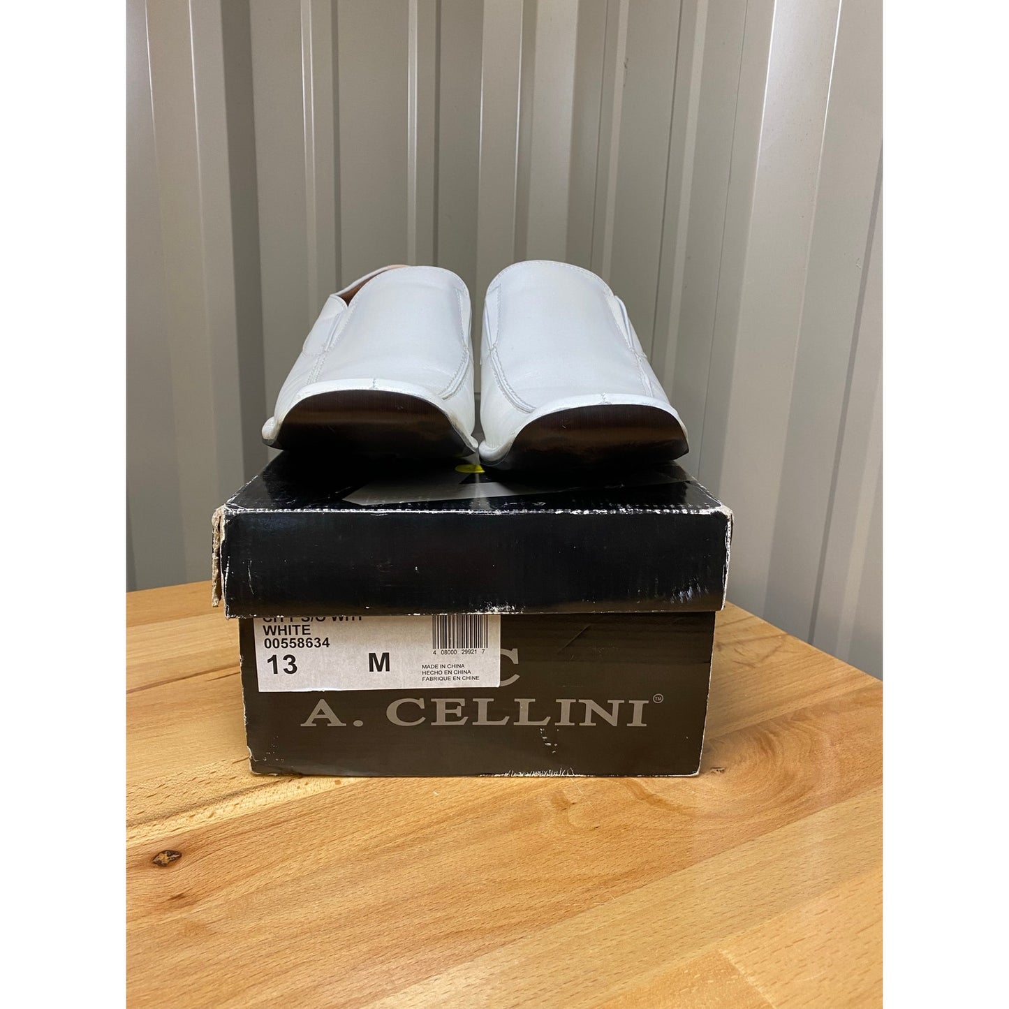 A. Cellini City S/O White Men's Size 13 Slip On Loafers
