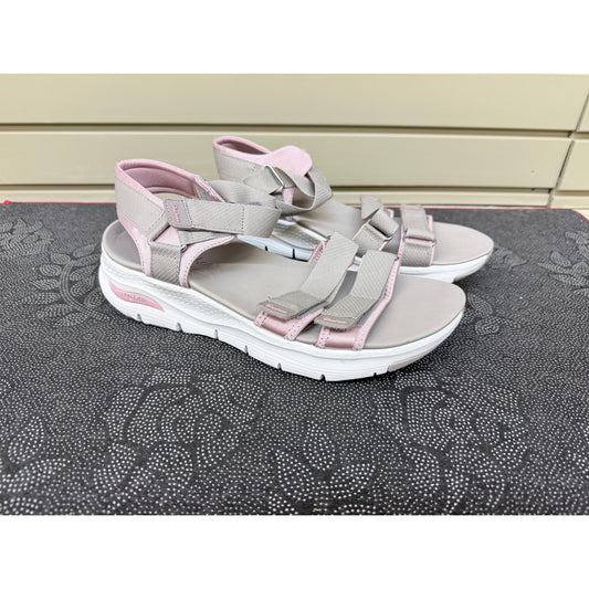 Skechers Arch Fit Fresh Bloom Women’s Taupe Sandals Size 10 New!