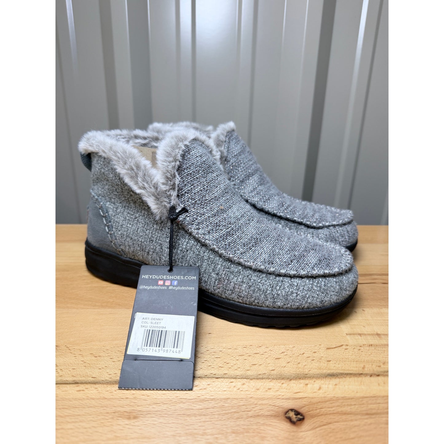 Hey Dude Denny Women’s Slip On Boots Sleet Gray Size 7 New!