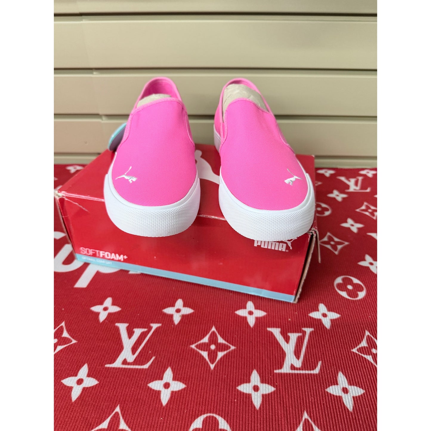 Puma Bari Slip On Fluo Pink Hot Pink Softfoam+ Women’s Size 7 New!