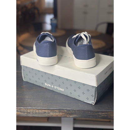 Sun + Stone Kiva Men’s Navy Blue Lace Up Sneakers Size 9.5 New!