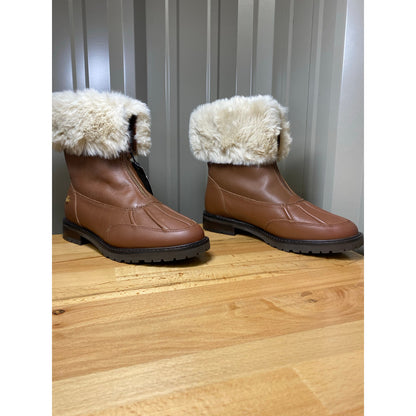 Ralph Lauren Women's Elmington Leather/Fur Winter Boots Women's Size 9.5 New!