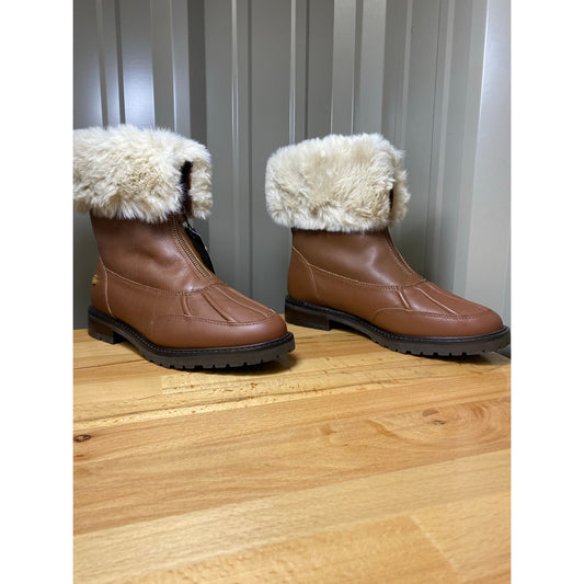 Ralph Lauren Women's Elmington Leather/Fur Winter Boots Women's Size 9.5 New!