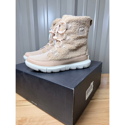 SOREL Youth Explorer Cozy Waterproof Boots Canoe / Chalk Size 6y New!