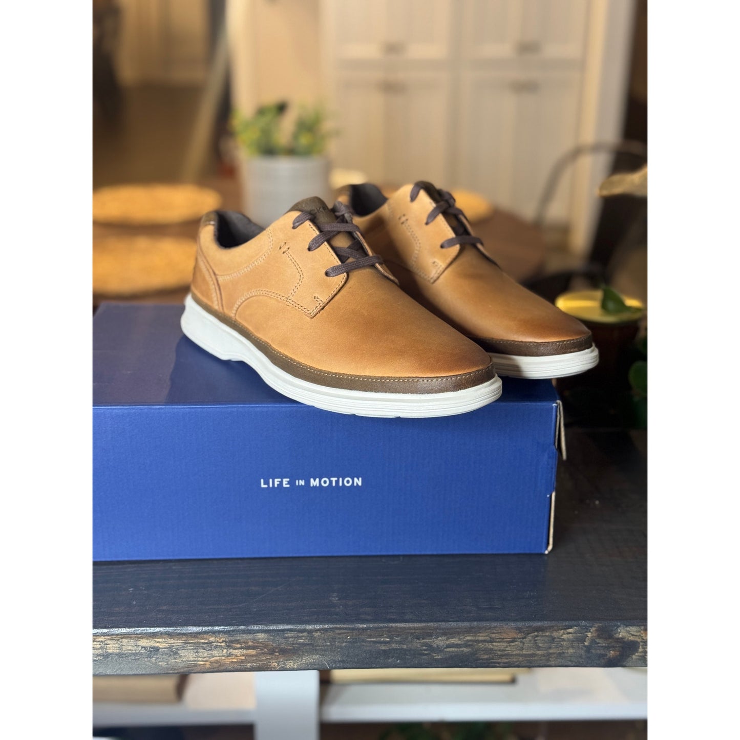 Rockport Dressports 2 GO PT Caramel Men’s Oxford Size 7.5 Wide New!