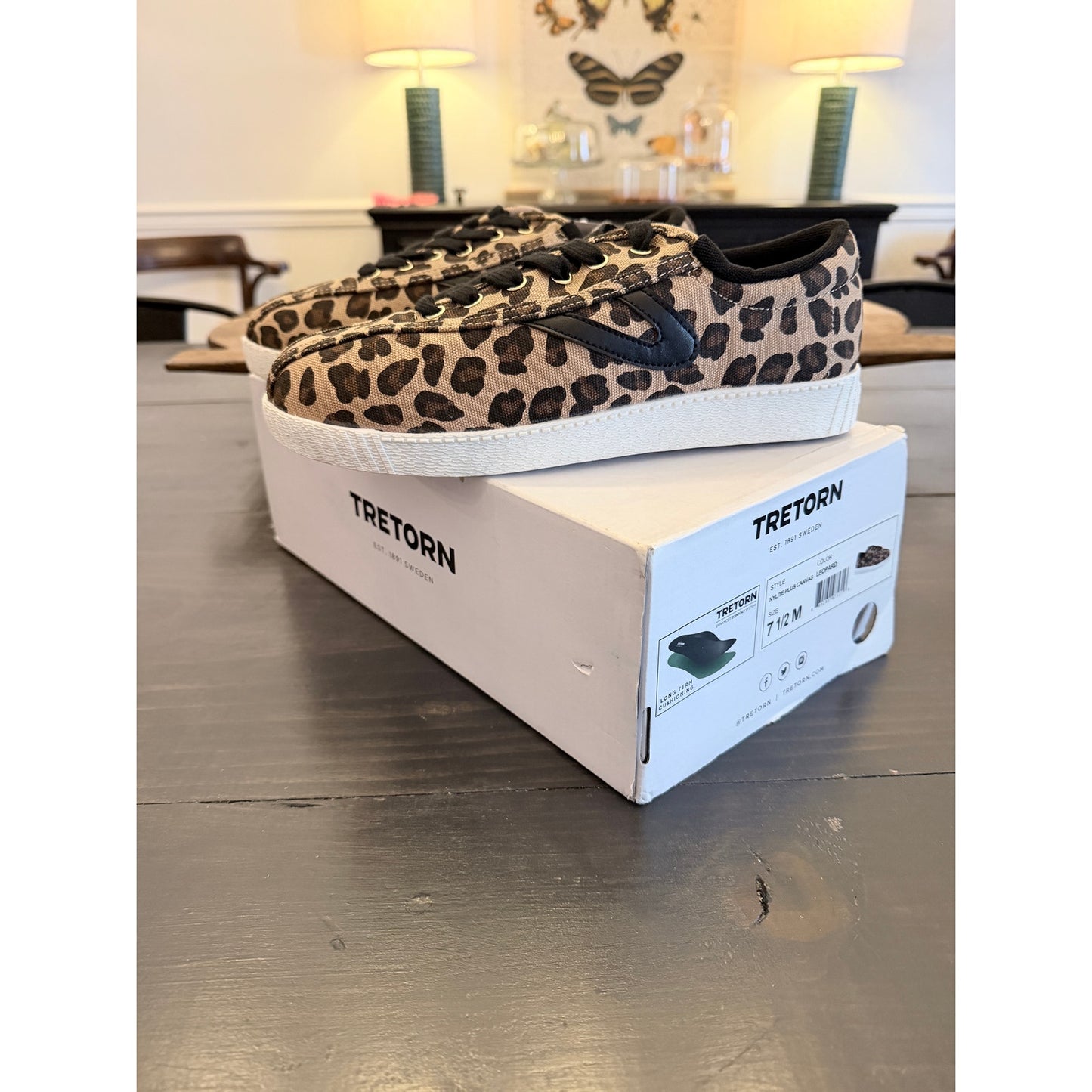 Tretorn Nylite Plus Women’s Canvas Leopard Print Sneakers Size 7.5 New!