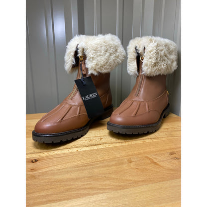 Ralph Lauren Women's Elmington Leather/Fur Winter Boots Women's Size 9.5 New!