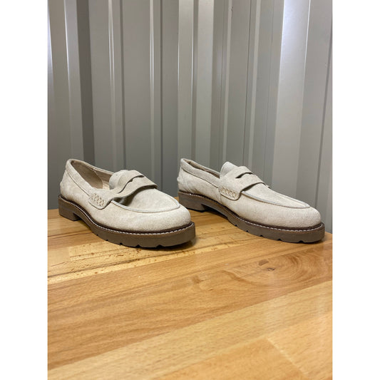 Anne Klein Emmylou Loafer Flats Beige Suede Women's Size 9
