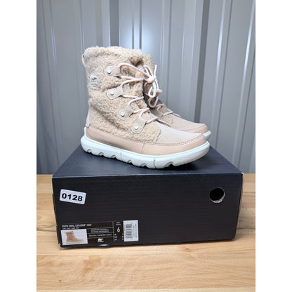 SOREL Youth Explorer Cozy Waterproof Boots Canoe / Chalk Size 6y New!