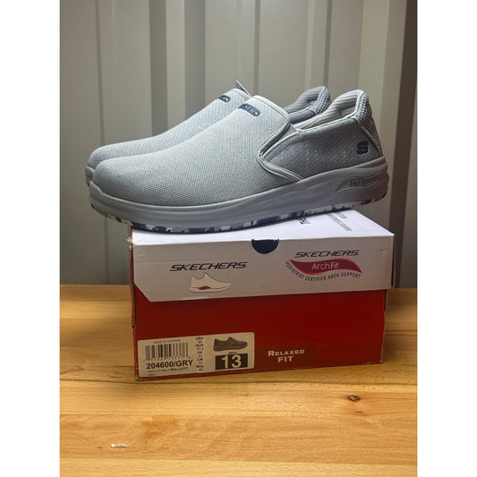 Skechers Arch Fit Melo Walcott Men’s Relaxed Fit Gray Slip On Size 13 New!