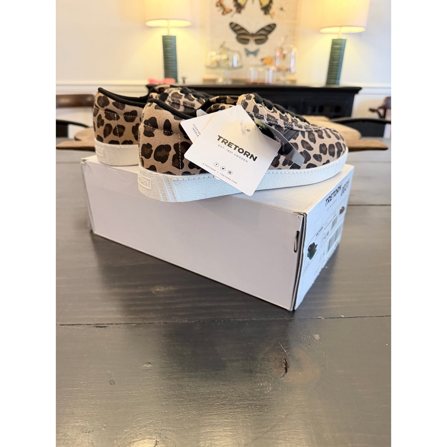 Tretorn Nylite Plus Women’s Canvas Leopard Print Sneakers Size 7.5 New!