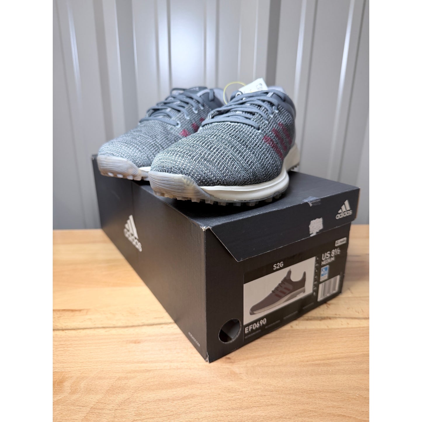 Adidas S2G EF0690 Men’s Waterproof Golf Shoes Gray Size 8.5 New!