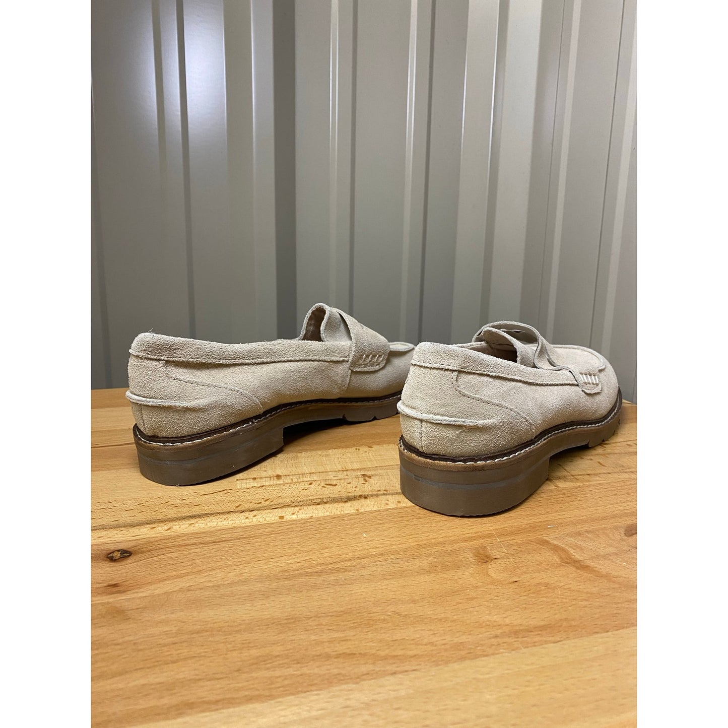 Anne Klein Emmylou Loafer Flats Beige Suede Women's Size 9
