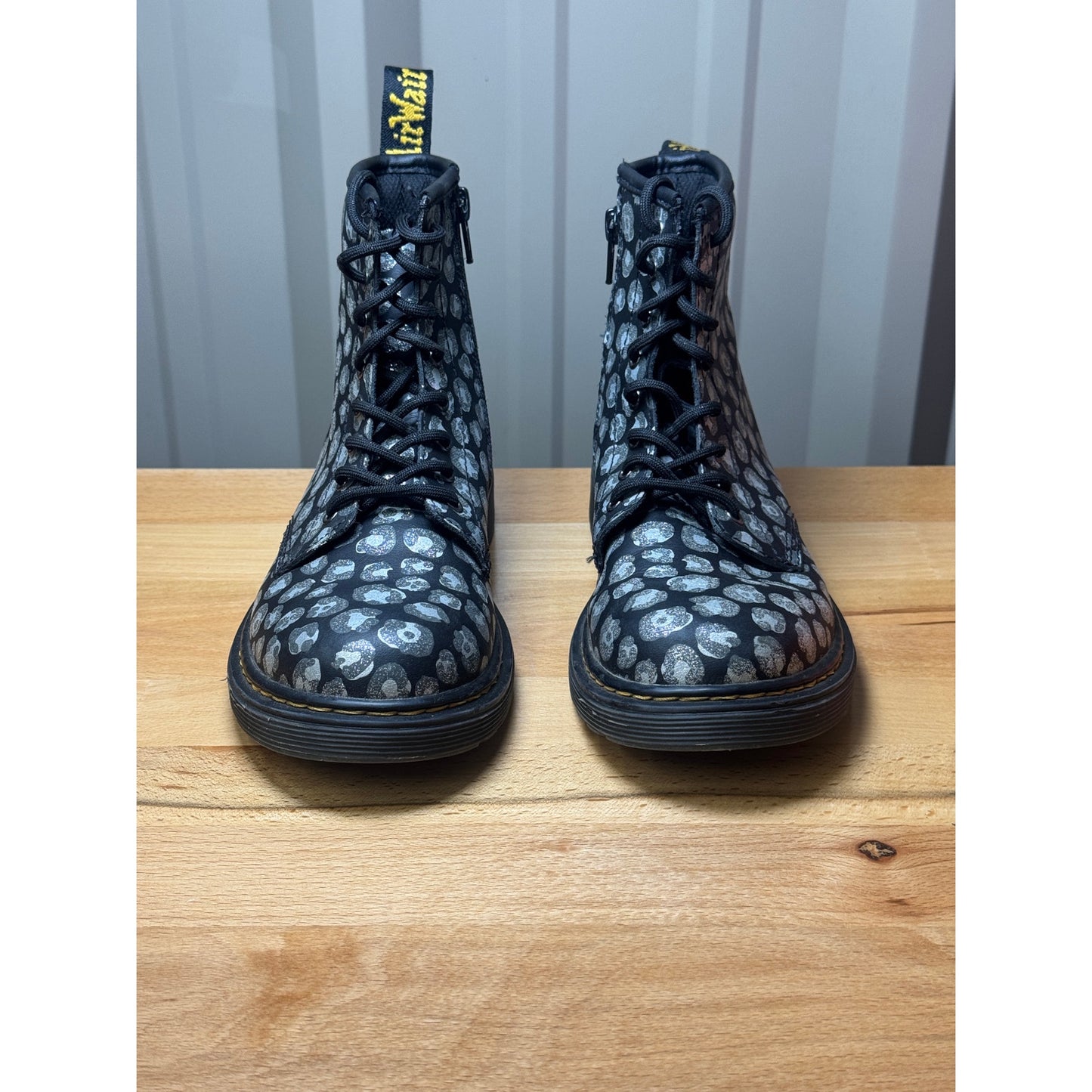 Dr. Martens 1460 J Loud Leopard Hydro Lace Up Side Zip Size 3 Youth.