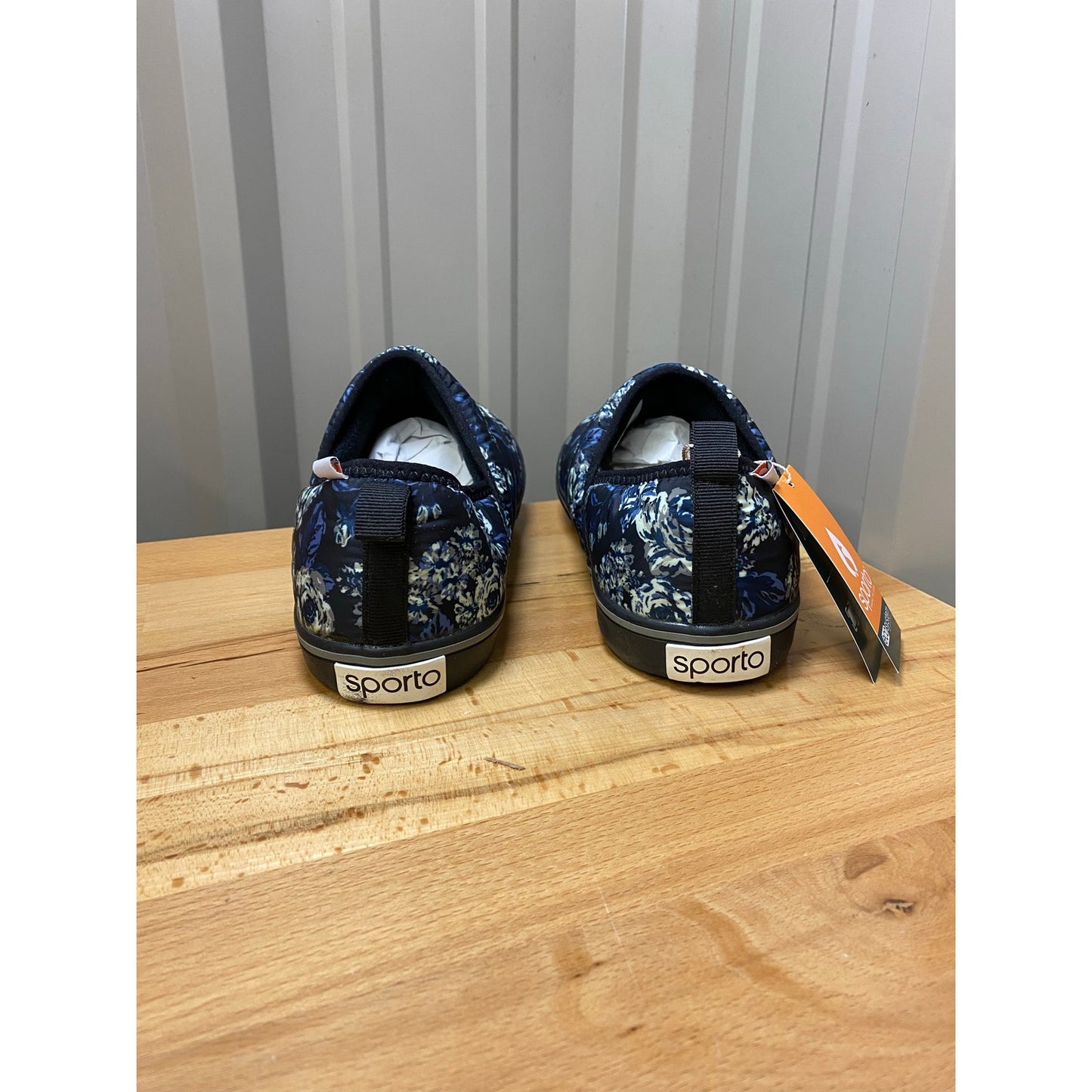 Sporto Puffer Women's Slip-on Blue Floral Size 9.5 New!