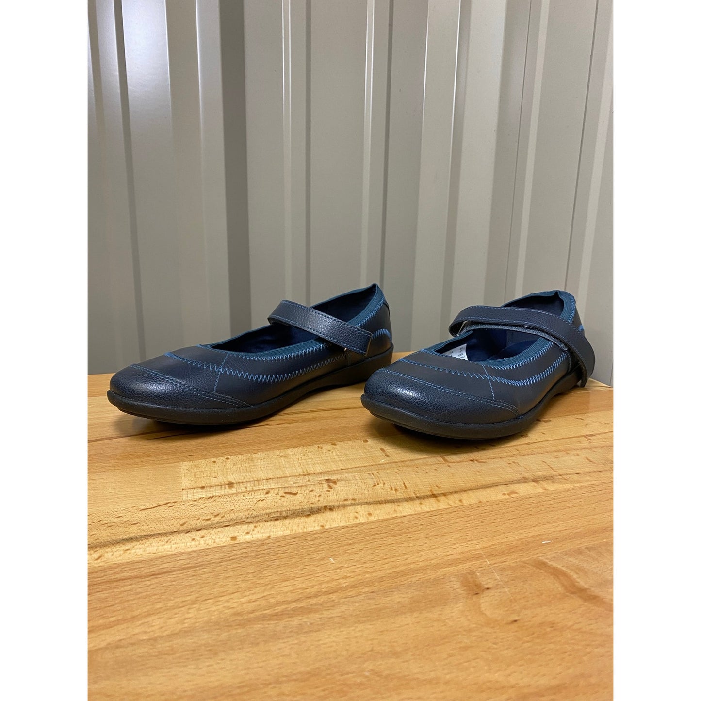 Hush Puppies Kid's Reese Mary Jane Flats Navy Size 4.5 Wide