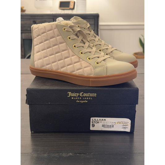 JUICY COUTURE LILLIIAN  'BLACK LABEL' PEARL/STONE WOMEN'S SNEAKERS SIZE 9