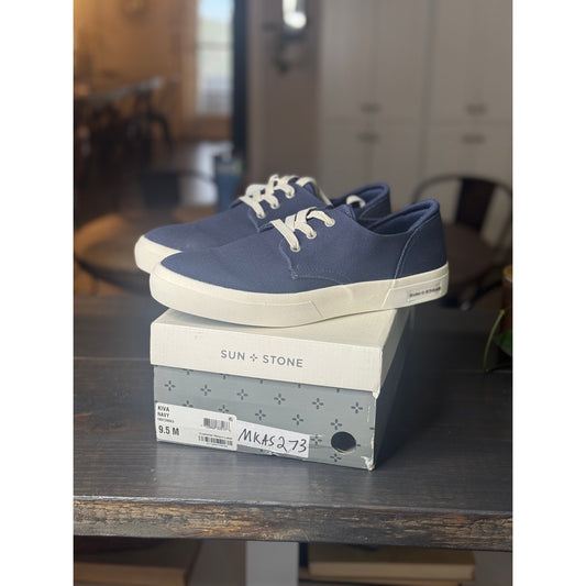 Sun + Stone Kiva Men’s Navy Blue Lace Up Sneakers Size 9.5 New!