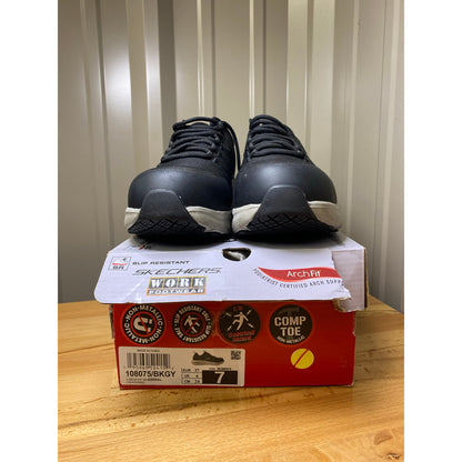 Skechers Arch Fit SR Ebinal Work Footwear Women's Size 7 Black Composite Toe