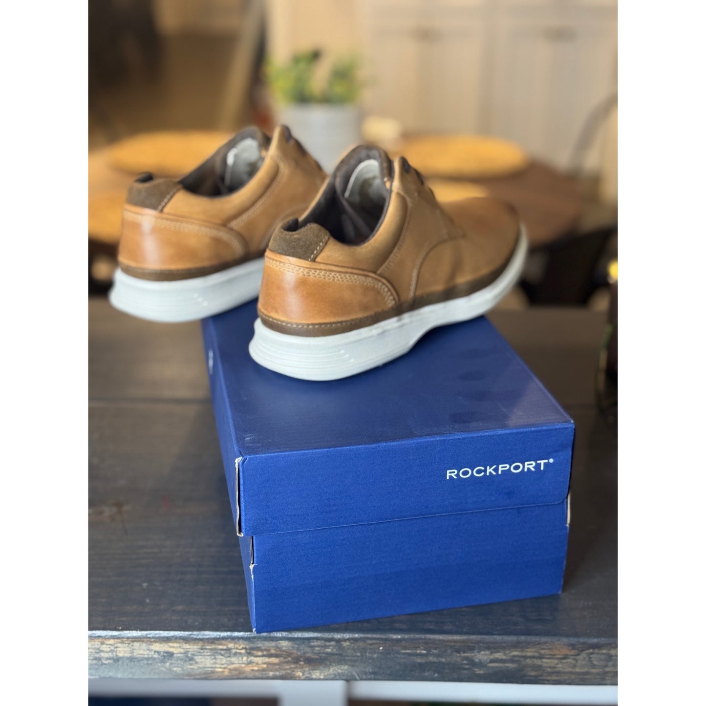 Rockport Dressports 2 GO PT Caramel Men’s Oxford Size 7.5 Wide New!