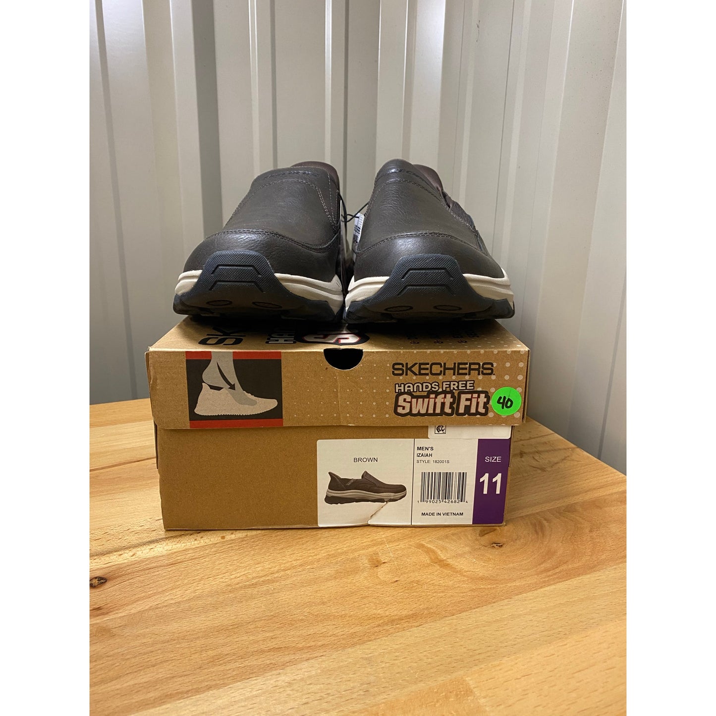 Skechers Swift Fit Izaiah Brown Leather Men's Size 11 New!