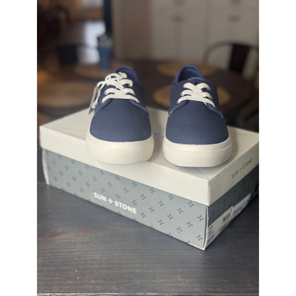 Sun + Stone Kiva Men’s Navy Blue Lace Up Sneakers Size 9.5 New!