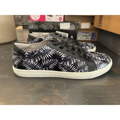 Kenneth Cole New York Black Leaf Kam Leather Sneaker size 9.5M $125 Retail New!