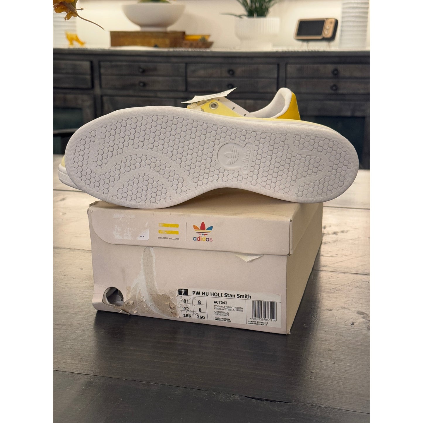 Adidas Pharrell Williams Stan Smith Yellow Men’s Tennis Shoes Size 8.5 New!