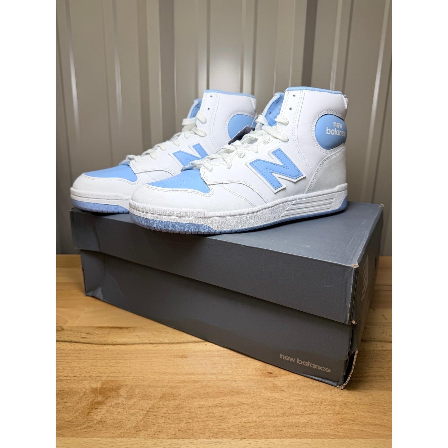 New Balance 480 Men’s High Top BB480SCC White / Carolina Blue Size 11 New!