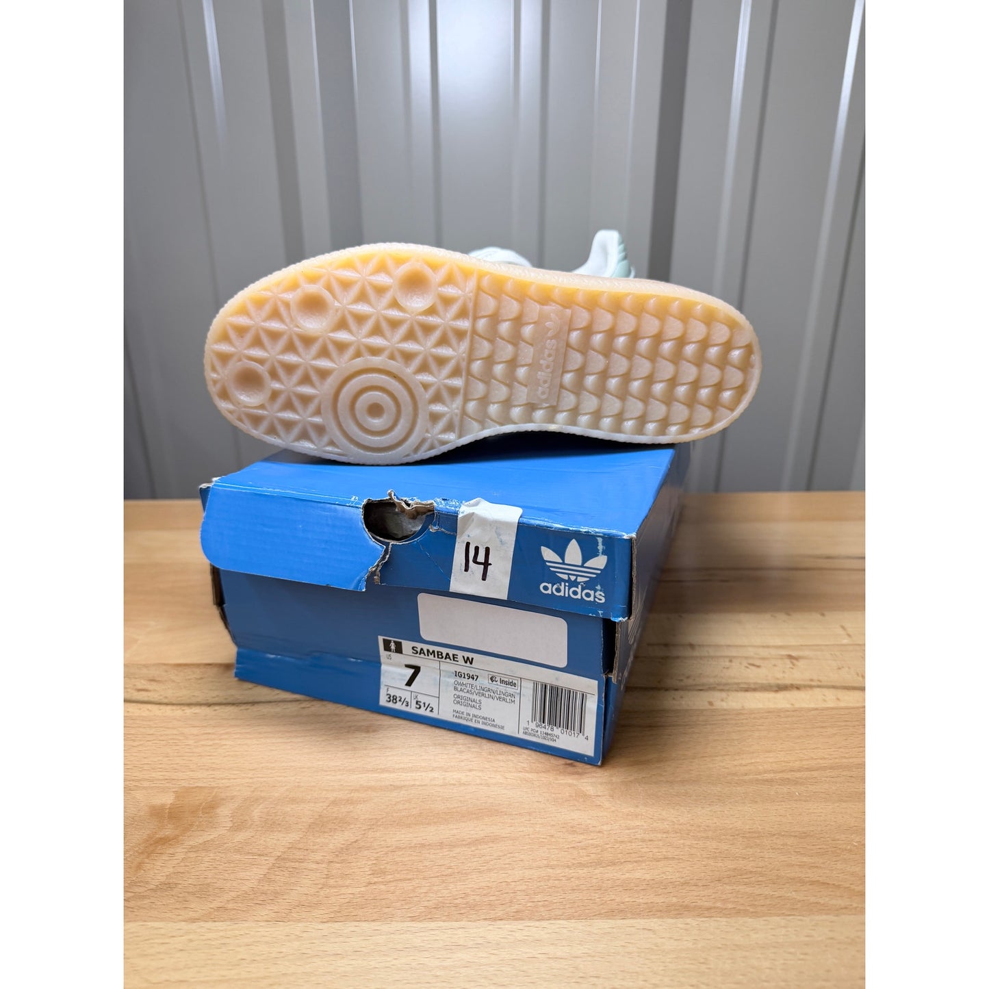 Adidas Sambae IG1947 Off White / Linen Green Women’s Size 7 New!