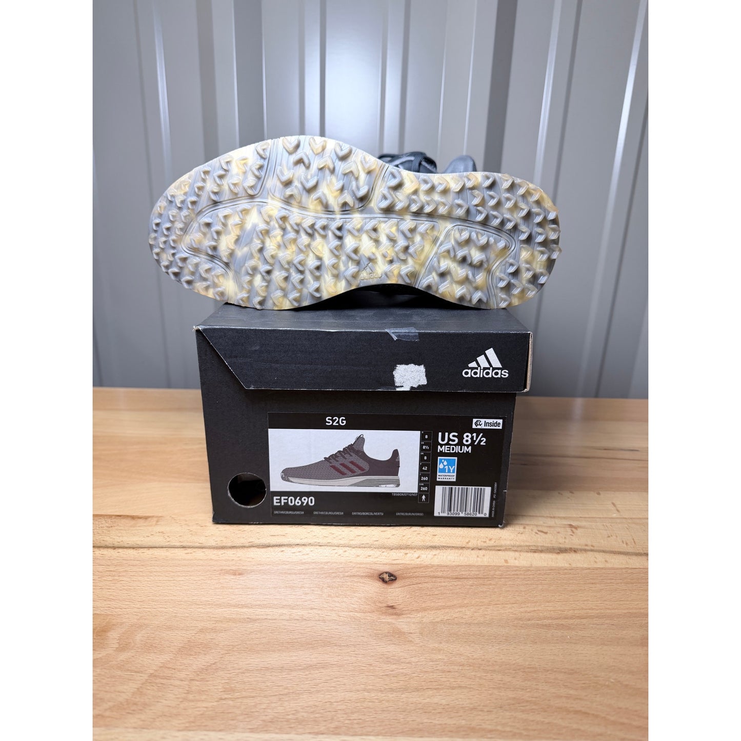 Adidas S2G EF0690 Men’s Waterproof Golf Shoes Gray Size 8.5 New!